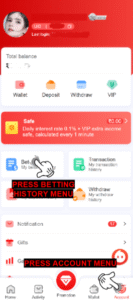 RAJA GAME Betting History Help